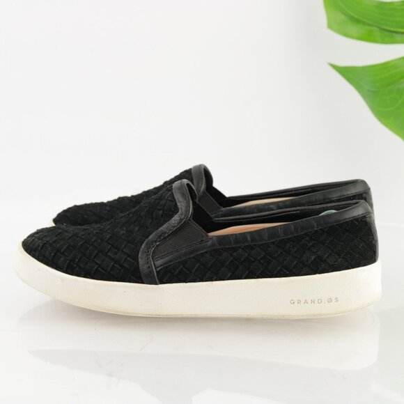 Cole Haan Womens Grandpro Slip On Shoes Size 9 Black Woven Suede Sporty Loafers - Picture 8 of 11